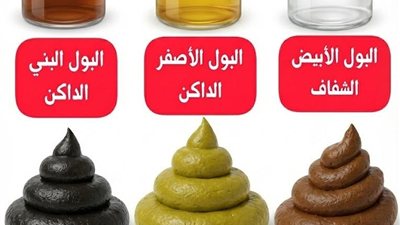 البول الأصفر الداكن : جفاف بسبب نقص:عرض المزيد........