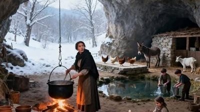 بعد وفاة زوجها طردوها مع أطفالها الأربعة… لكن ما فعلته داخل كهفٍ في الجبل صدم الجميع